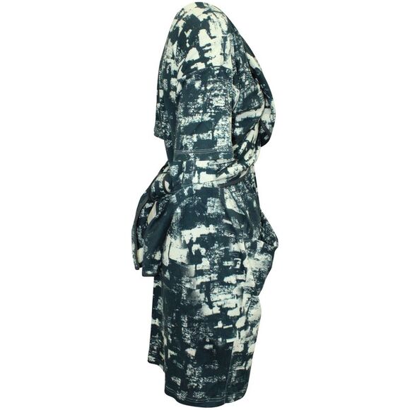 Celine Wrap Midi Dress in Teal Cotton